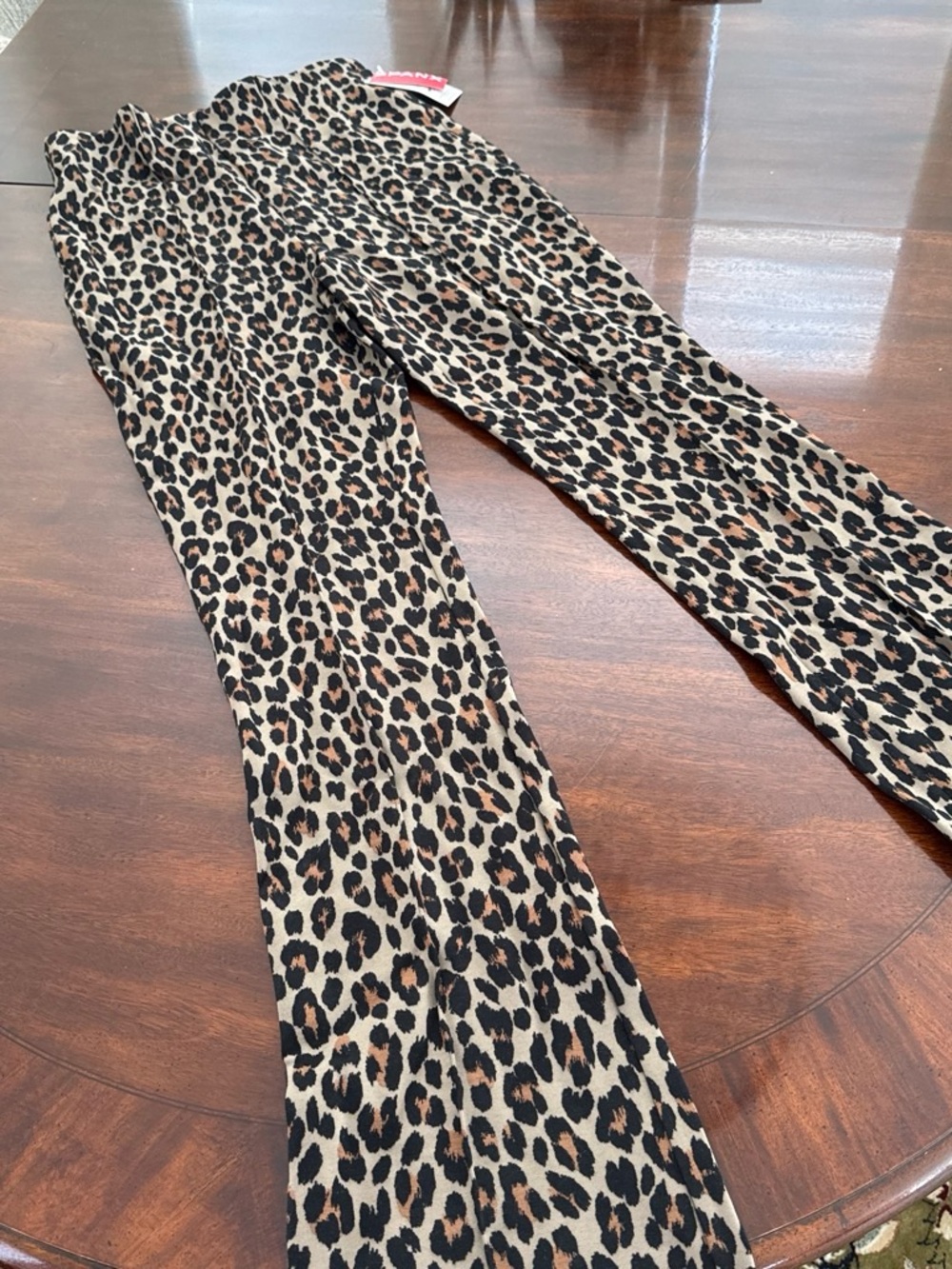 SPANX Leopard-Print Wide Leg Pants in Beige and Black